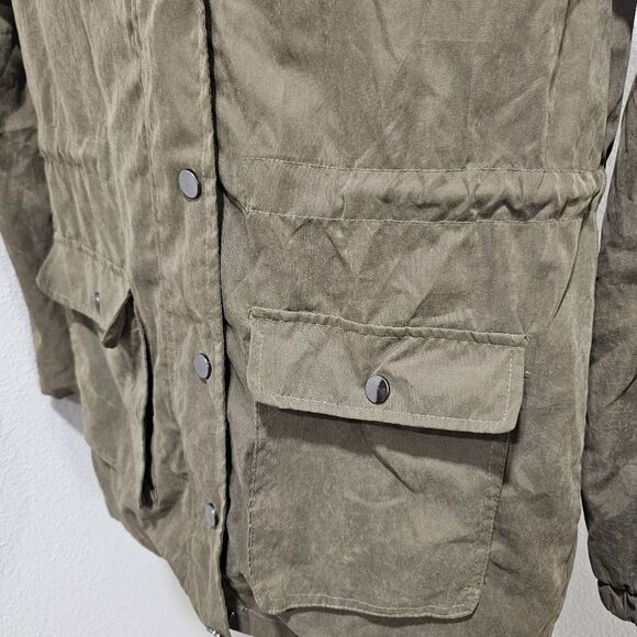 Hiking Outdoor Jacket Womens Sm Army Drab Green Cargo Utility Gorpcore Camping - Picture 2 of 7